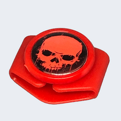 knotbots shoelace lock, red with red skull top