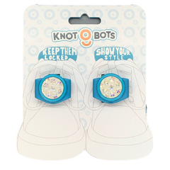 Hanger card for pair of knotbot shoelace locks