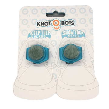 knotbots shoelace lock, black with red troll hair